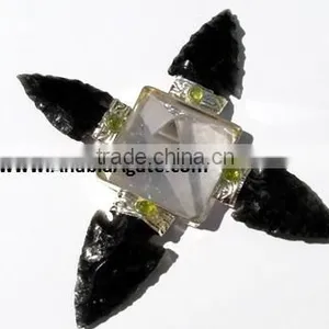 Black Obsidian Arrowhead Agate Energy Generator : Agate Crystal Quartz Pyramid : Agate Energy Generator Tools thumbnail-5