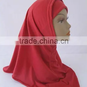 Two Pieces Hijab, Arabic Wear Solid Color G-SD163# thumbnail-5