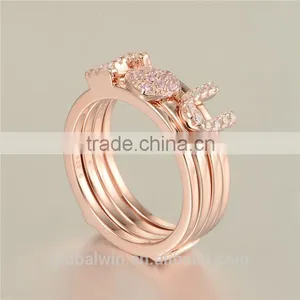 Latest Designs Gold Plated Finger Sex Letter I Love You Sterling Silver Ring With Clear Zircon thumbnail-2