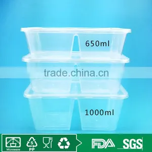 750ml/1000ml Disposable Take Away Plastic PP Food Containers Microwave Lunch Box thumbnail-1