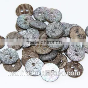 Natural 2 Holes Fancy High Quality Japanese Agoya Shell Button With Logo Engraved On thumbnail-2