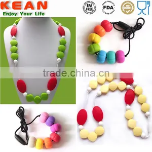 100% BPA Free Silicone Soft Baby Chewable Necklace for Baby Teething thumbnail-6