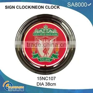 Neon Light Wall Clock With Chromed Shell thumbnail-3