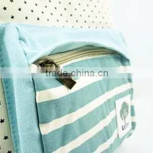 Canvas Polka Dots and Stripes School Bag School Backpack For Campus Hiking Travel Book Bag thumbnail-5