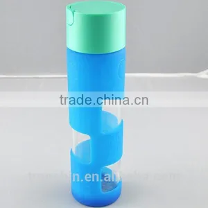 Eco-friendly Food Safe Letters Pattern Glass Bottle Whole Protection Silicone Sleeves thumbnail-1