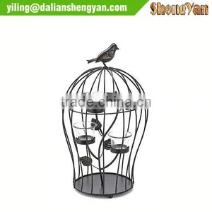 Inexpensive Decorative Metal Bird Cage Candleholder for Wedding thumbnail-1