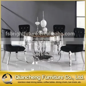 Modern Round Marble Top Dining Table for Banquet Hall thumbnail-1