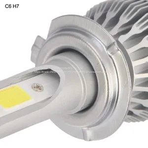 Hot Sale Brightest Car Accessories C6 H7 Cob 30W/Bulb(60W/Set) 6400lm/set(3200lm/b LED COB H7 LED Headlight Bulbs Hi/Lo thumbnail-2