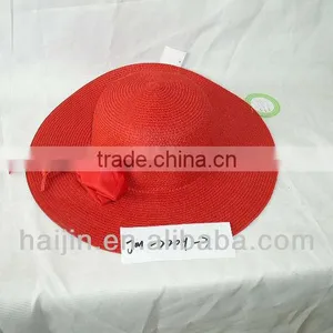 Colorful Fashion PP Plastic Hats With Flower Decoration thumbnail-1