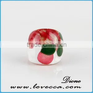 Rose Flower Resin Ring Newest Deisgn Clear Resin Real Flower Ring Jewelry thumbnail-2