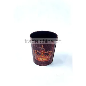 Newest Elegant Crown Print Waste Bin Faux Leather Trash Can thumbnail-3