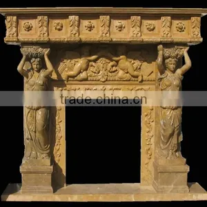 Indoor Used Grecian Style Fireplaces for Marble Stone thumbnail-3