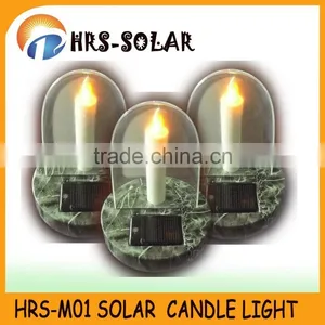 Outdoor Warm LED Candle Shape Solar Cemetery Lamp thumbnail-4