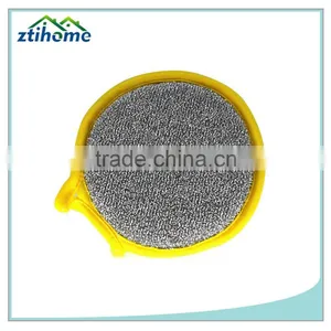 2 Pcs Sponge Metallic Dishcloths Round Scrubber Scouring Pad thumbnail-1