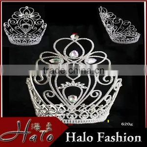 Fashion Jewelry Big Rhinestone Crystal Beauty Queen Crowns Girl Crystal Tiara H172-125 thumbnail-1