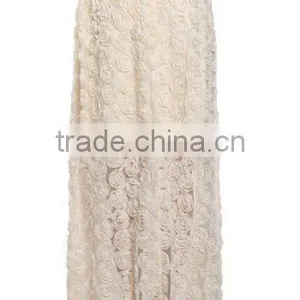 Off White / Cream Floral Skirt Women's Latest Long Skirt Design 2017 thumbnail-3