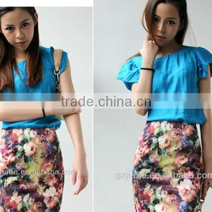 Fashion Colorful Printing Rose Attractive Floral Short Skirt thumbnail-2