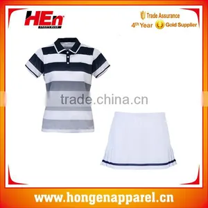 Latest High Quality Sexy Tennis Wear Slim Fit Custom Made /colorful Stripe Dress Tennis Set thumbnail-1