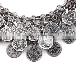 Classic Coin Pendant Silver Color Necklace Jewelry for Unisex Adults thumbnail-3