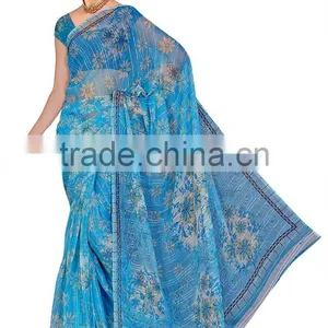 Pink Color Sari in Georgette thumbnail-3