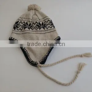 Colorful PomPom Knitted Beanie With Earmuffs thumbnail-4