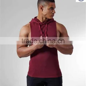 Custom Mens Cotton Zipper Sleeveless Hoodies thumbnail-1