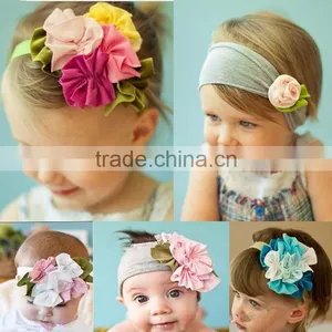 Baby Soft Hair Band Infant Children Tire Vintage Style Headdress Head Flower Girls Hair Accessories Cotton Fabric Head Band thumbnail-1