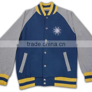 Wholesale High Quality Zip up Hoody Ribbed Cheap Mens Baseball Jacket uk thumbnail-6