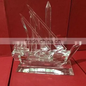 Islamic Ramadan Gift Crystal Arab Dhow With Logo and Text Engraved Free thumbnail-1