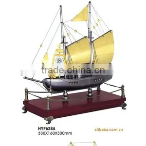 High Quality Metal Boat Clocks for Company Souvenir Gift thumbnail-1