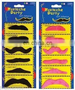 Black and Pink Fake Beard Artificial Mustache Beard Wholesale OH2049 thumbnail-1