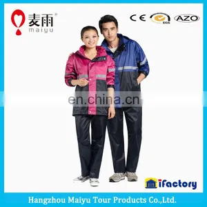 Polyester Raincoat With Reflective Tapes thumbnail-6