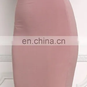 2017 Woman Hot Sale New Design Mauve High Rise Midi Skirt thumbnail-4