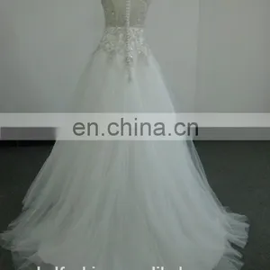 EBX-98 Sleeveless With Heavy Beading Top Wedding Dress thumbnail-2