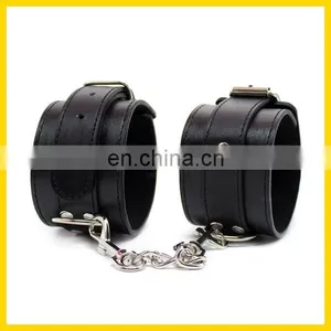 Black pu Leather Wrist and Ankle Restraint, Sex Play Toy thumbnail-1