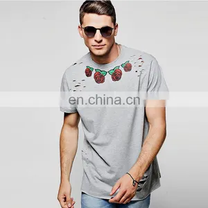 Wholesale Custom 2017 New Fashion Clothes Summer Short Sleeve Mens Embroidery t Shirt thumbnail-1