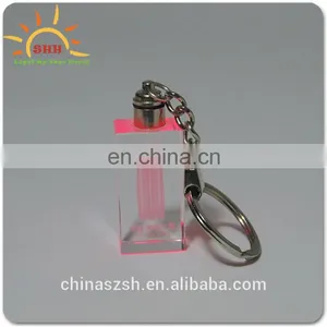 Cheap Crystal Acrylic Promotional Laser Engraved LED Light Keychain thumbnail-6
