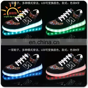 2016 New Men's Fashion Sneakers Black Running Shoes Male Lighted Casual Shoes LED Glow Shoes With OEM Logo Free Samples thumbnail-1