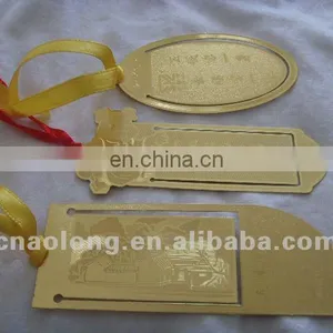 Beautiful Personalized Custom Logo Engraved Copper Metal Souvenir Bookmark for Book thumbnail-1
