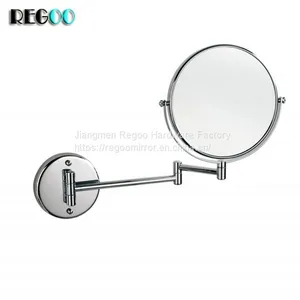 Makeup Mirror Round 3X Magnifying Folding Magic Wall Mounted Antique Brass Cosmetic Mirror thumbnail-1