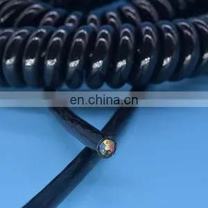 Spiral Retractable Coil Network Cat5e Patch Cable Low Voltage Flexible Retractable Spiral Spring Coiled Cable thumbnail-3