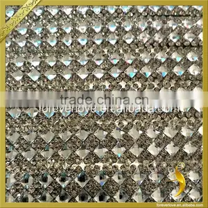 Clear Hot Fix Rhinestone Trimming Mesh Hotfix Diamante Crystal Sheets FRM-200 thumbnail-3