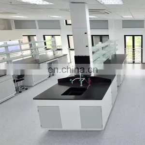 China Steel Lab Furniture Work Bench Science Lab Island Table With Underneath Cabinets thumbnail-5