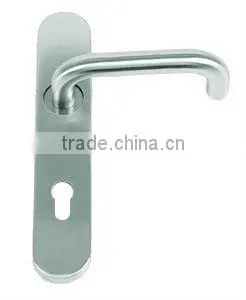 Hollow Stainless Steel Lever Type Door Handle With Plate thumbnail-1