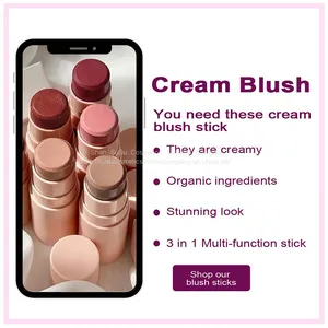 Blush New Private Label Customize Blusher Low Moq Custom Matte Vegan Pink Cream Blush Stick thumbnail-5