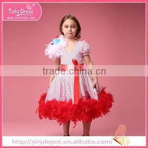 Fashion Styles Kids Party Dress Feather thumbnail-1
