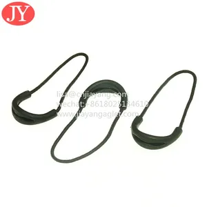 U Style Black Inject Zipper Pulls Rubber Plastic ZIP Tags Luggage Zipper Slider Cord Zipper Ends thumbnail-1
