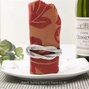 Silver Colored Simple Rattan Napkin Ring Wholesale thumbnail-3