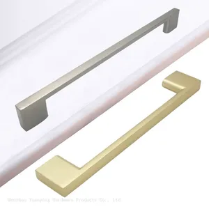 Aluminium Menarik Furnitur Perangkat Keras Lemari Pakaian Pegangan Pintu Emas Hitam Lemari Pakaian Kabinet Laci Tarik Pegangan thumbnail-1