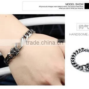 Fashionable Stainless Sterling Steel Man Bracelets Plain Titanium Steel Designer Heavy Bangles thumbnail-1